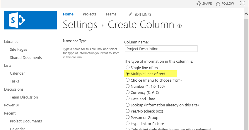 Calculated column sharepoint text from other column